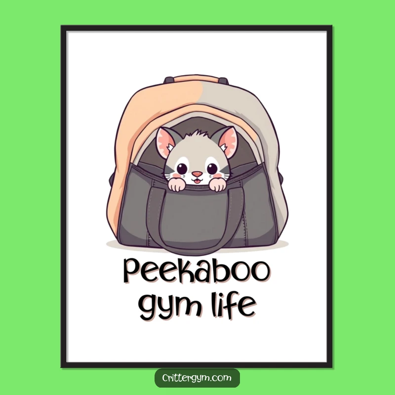 Funny Curious Critter Gym Bag Digital Art: Instant Hilarious Decor!