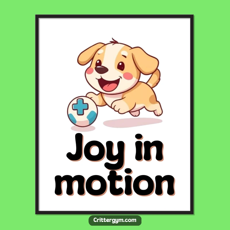 Funny Dog Medicine Ball Digital Art: Hilarious Printable Decor for Pet Lovers