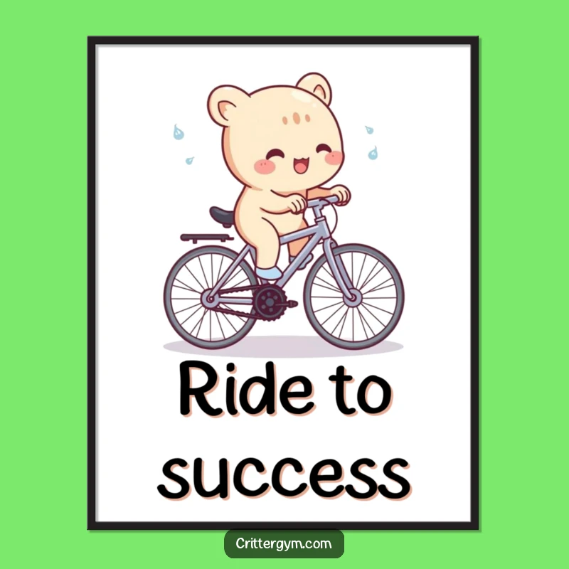 Funny Art Print: Creature on Bike, Hilarious Wall Decor Gift