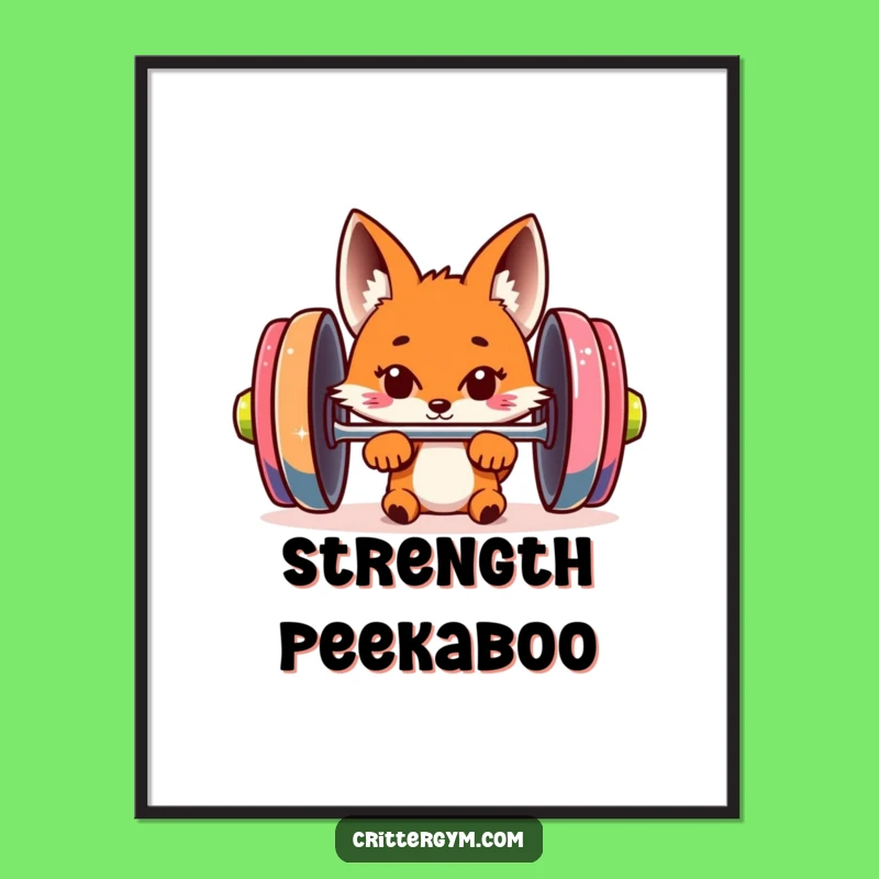 Funny Fox Barbell Digital Art: Instant Fitness Decor, Hilarious Curiosity