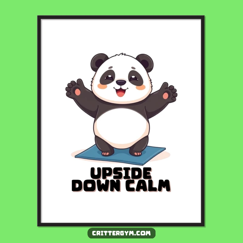 Funny Chubby Panda Yoga Headstand Print: Instant Serenity, Perfect Digital Funny Gift
