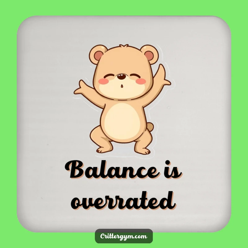 Funny Yoga Bear Coasters: Hilarious Protection for Your Furniture & Drinks