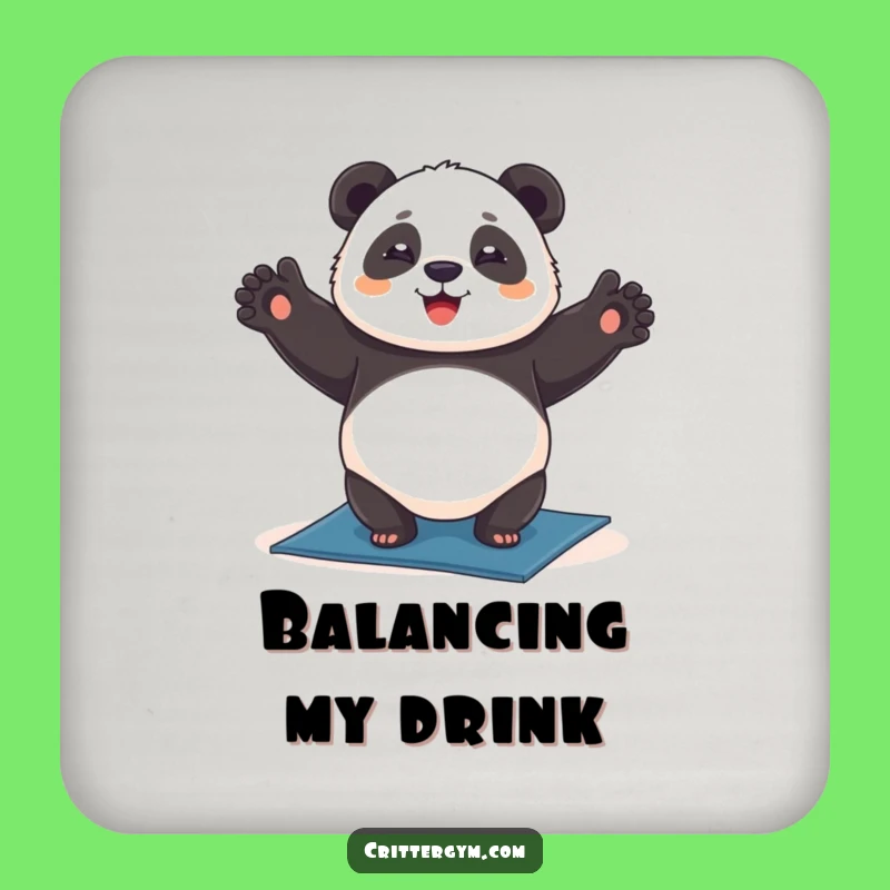 Funny Chubby Panda Yoga Headstand Coaster: Protect Surfaces with Peace, Unique Funny Gift