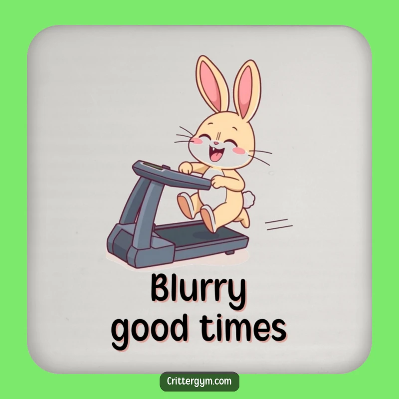 Funny Bunny Treadmill Coaster: Protect Tables with a Sprinting Smile