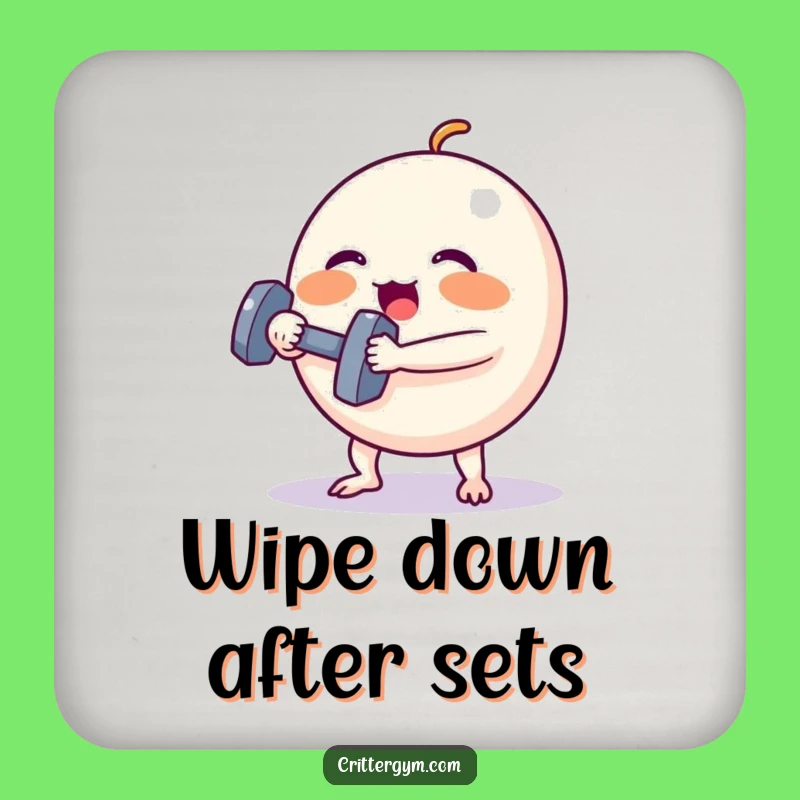 Funny Coaster Set: Spherical Creature Dumbbell Lift, Hilarious Drink Protection Gift