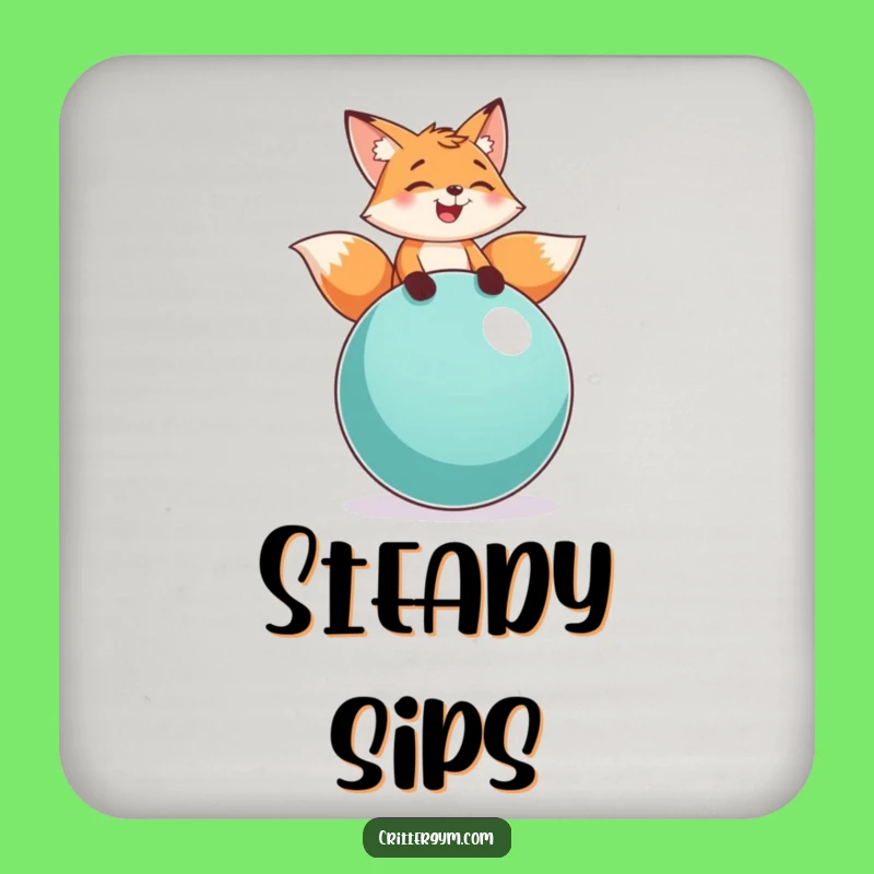 Funny Fox Balance Coaster: Comical Surface Protection, Adorable Funny Gift