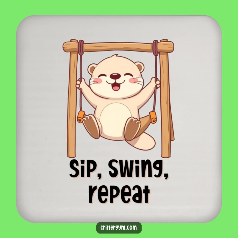 Funny Otter Monkey Bar Coaster - Protect Surfaces with Playful Charm