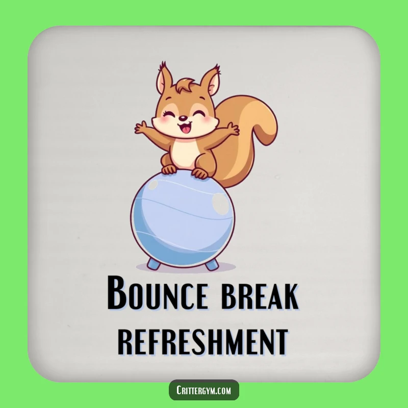 Funny Squirrel Fitness Coaster: Protect Surfaces with Hilarious Active Charm