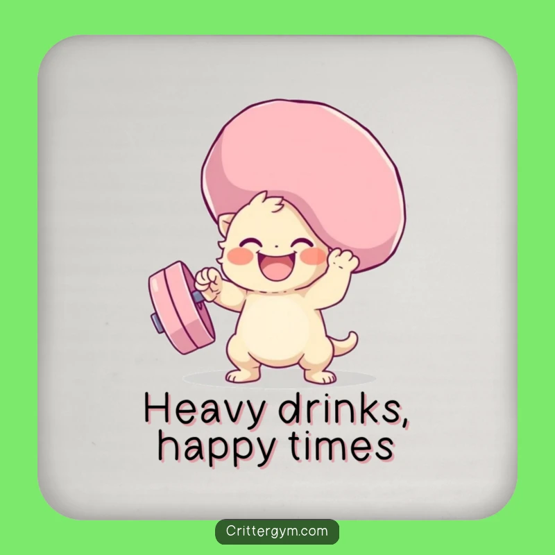 Funny Squishy Weight Lifting Coaster: Protect Surfaces with Humor!