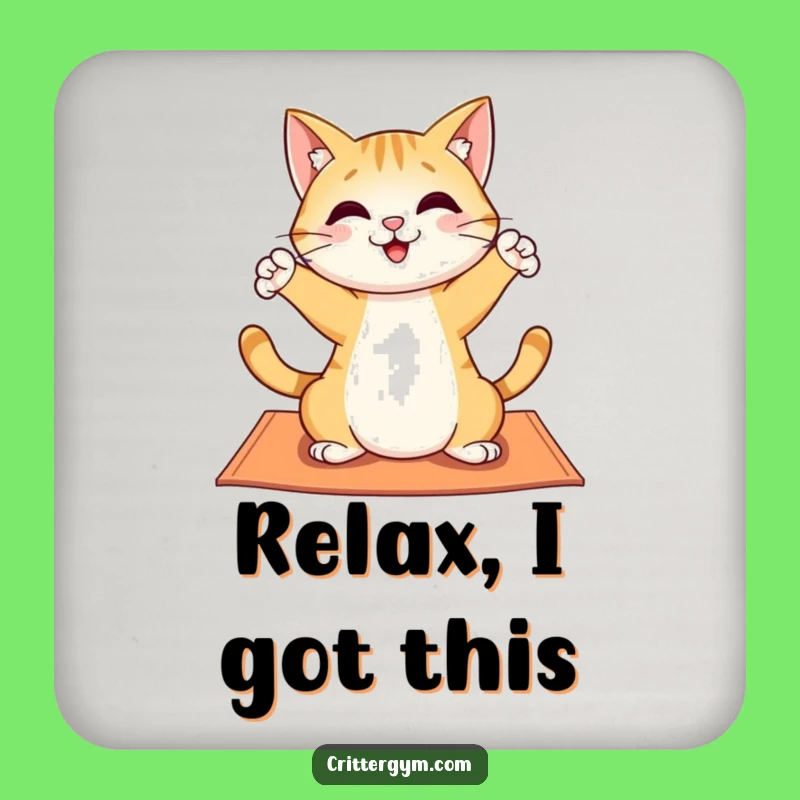 Funny Cat Yoga Coasters: Protect Surfaces with Hilarious Feline Stretch Art