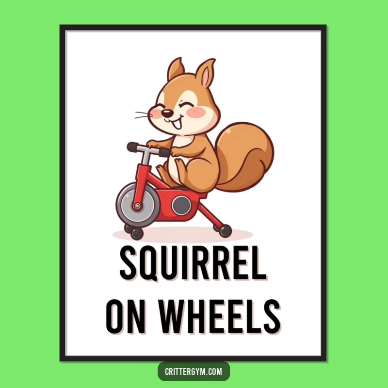 Funny Fitness Critter Art Poster - Quirky Decor for Active Spaces