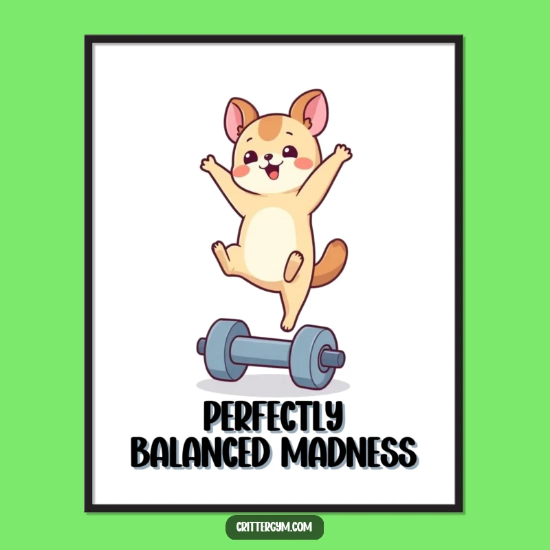 Funny Handstand Animal Poster: Inspiring & Hilarious Fitness Wall Art Gift!