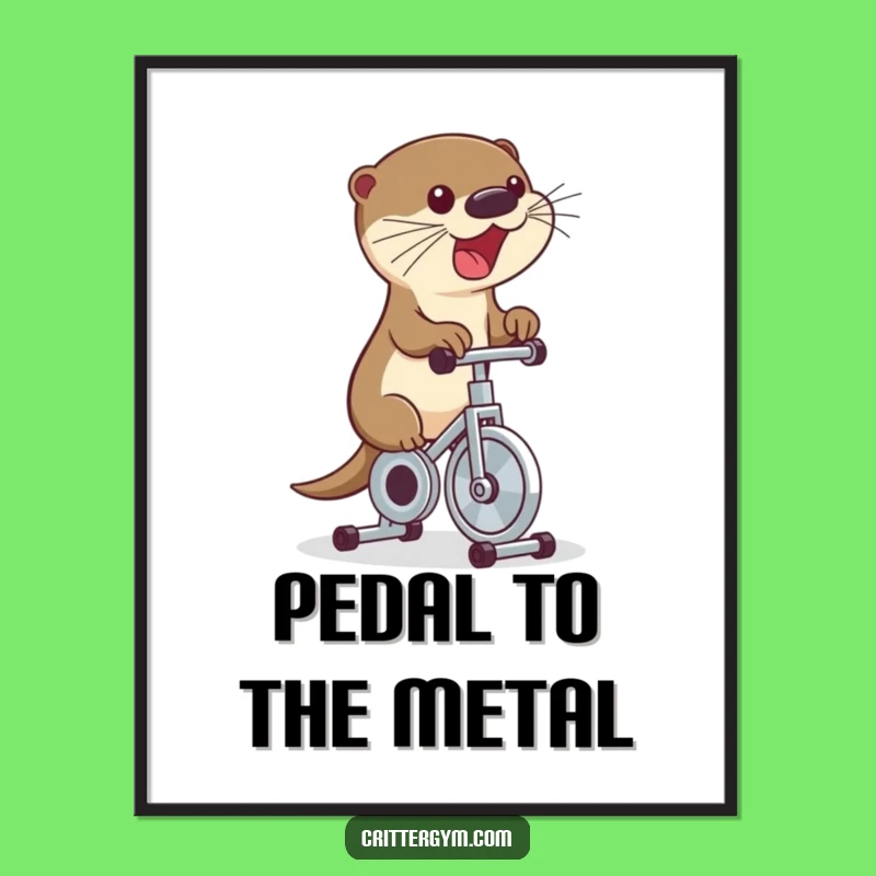 Funny Otter Bike Poster: Hilarious Wall Art for an Energetic Room