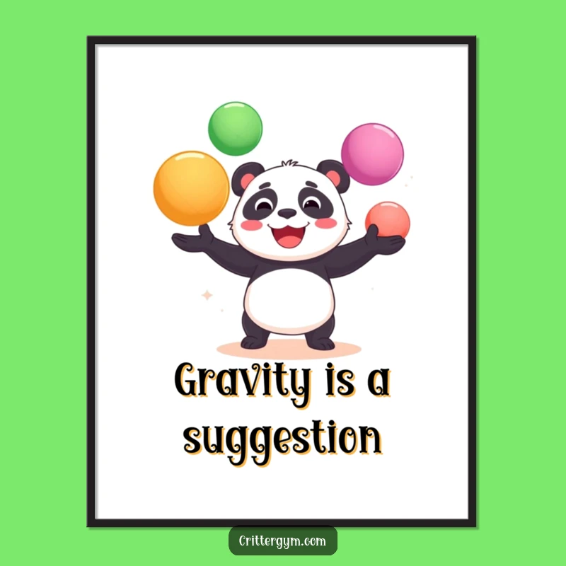 Funny Panda Yoga Ball Poster: Hilarious Wall Art to Brighten Any Room