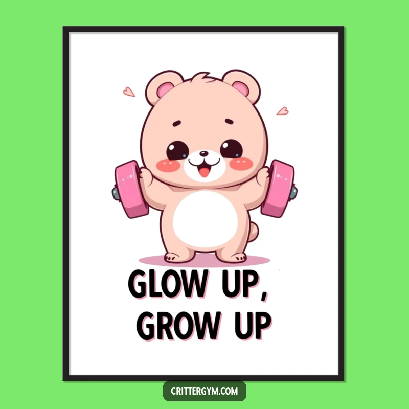 Funny Bear Workout Poster: Motivational Art, Perfect Gym Wall Decor