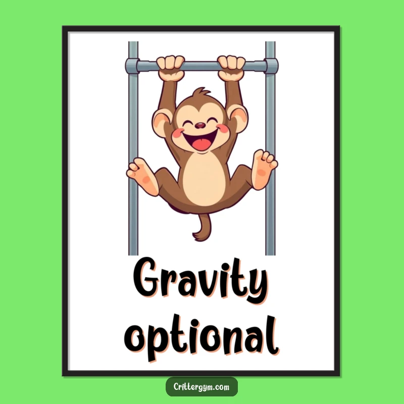 Funny Monkey Pull-Up Poster: Hilarious Upside-Down Art for Playful Spaces