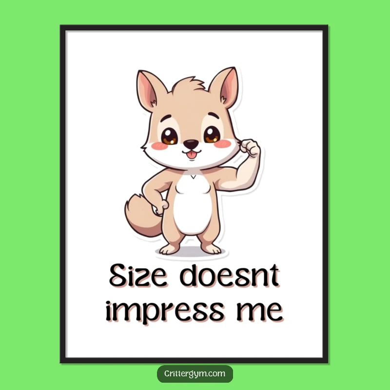 Funny Tiny Bicep Animal Poster: Hilarious Art for Your Walls!