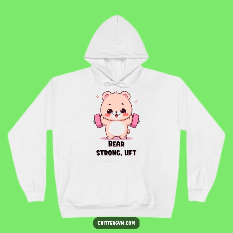 Funny Bear Workout Hoodie: Cozy Strong Bear, Perfect Gym Gift