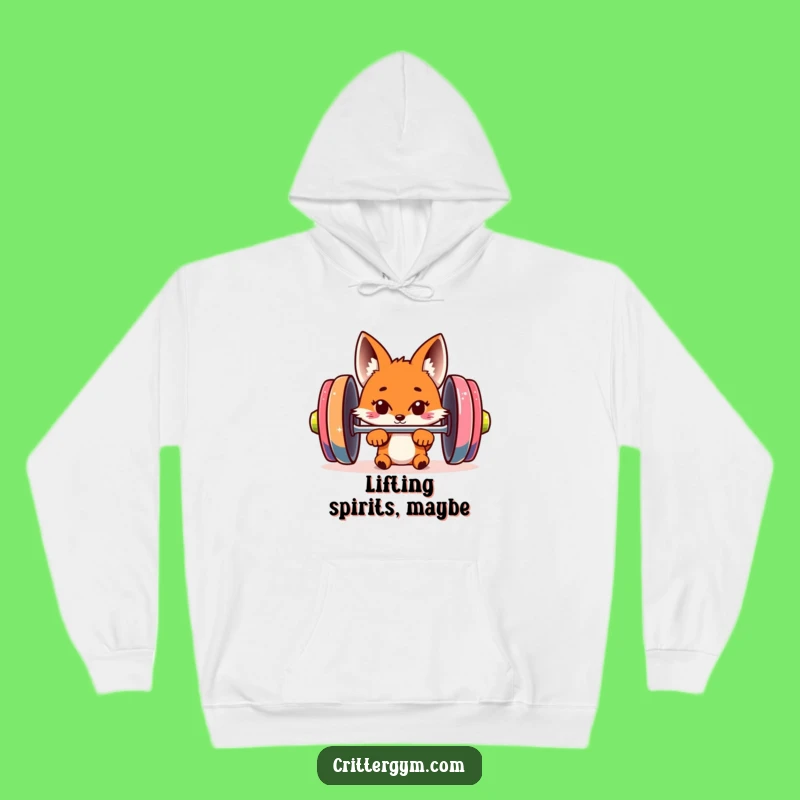 Cozy Funny Fox Barbell Hoodie: Stay Warm with Hilarious Gym Vibes