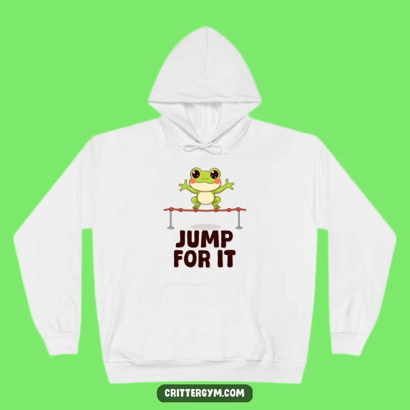 Cozy Funny Frog Jump Hoodie - Warm & Playful Comfort Gift