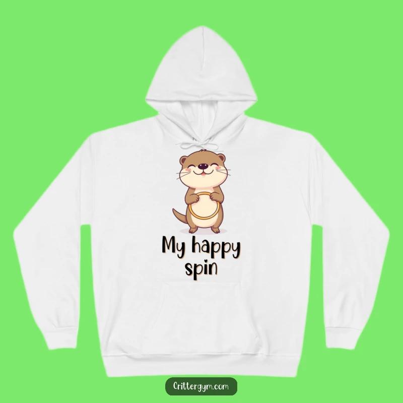 Cozy Funny Grinning Otter Hula Hoop Hoodie: Warmth and Whimsy, Perfect Funny Gift