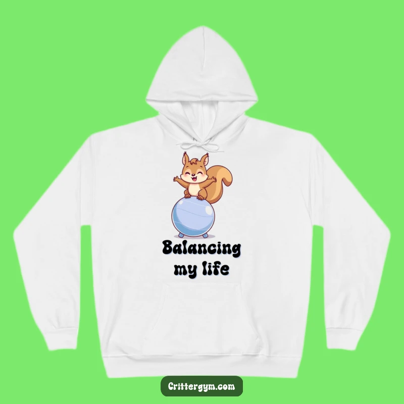 Cozy Funny Squirrel Fitness Hoodie: Stay Warm with Hilarious Workout Vibes