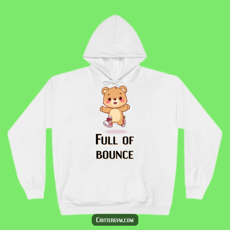 Funny Bear Cub Cozy Hoodie - Warm & Humorous Playful Hop Design