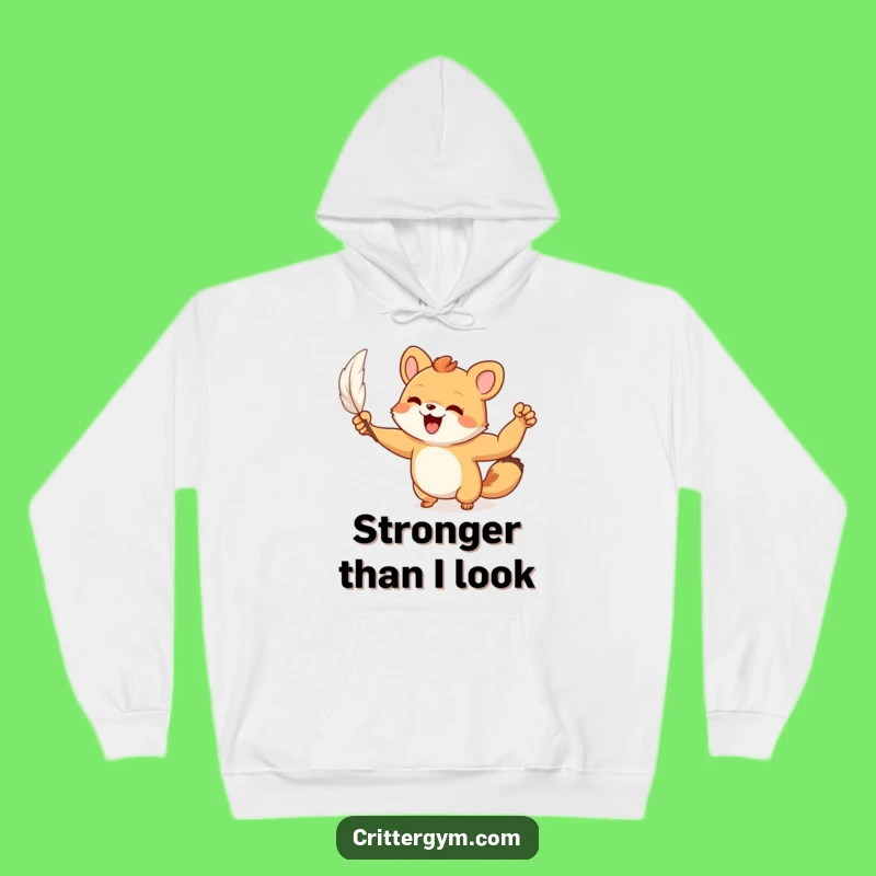 Funny Flex Hoodie: Tiny Animal Strength, Hilarious Gym Wear Gift