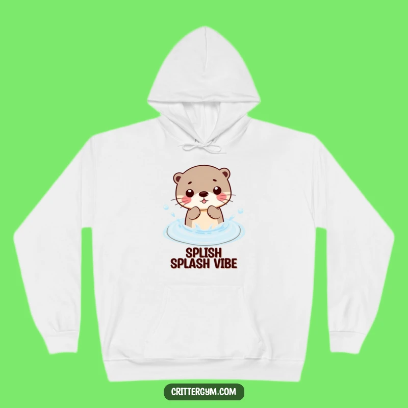 Funny Kawaii Otter Splashing Hoodie: Cozy & Hilarious Gift for Water Enthusiasts