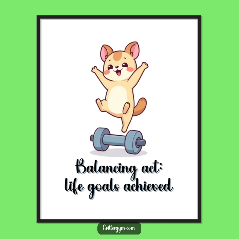 Funny Free Printable Wall Art: Animal Handstand - Hilarious Fitness Decor Downloadable