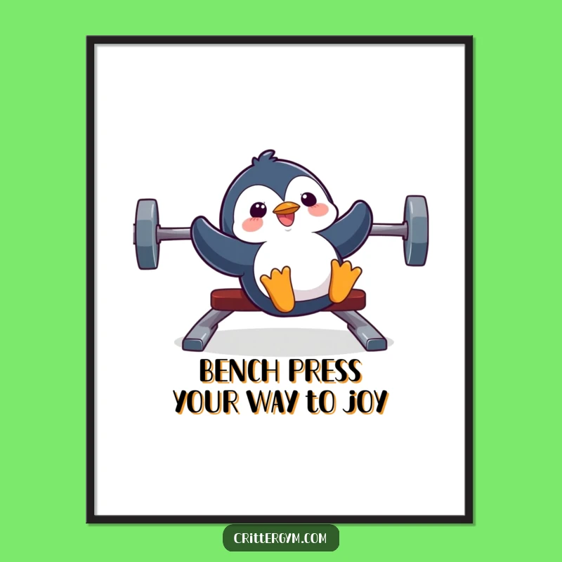 Free Printable Penguin Wall Art: Silly Gym Slide Downloadable Humorous Decor