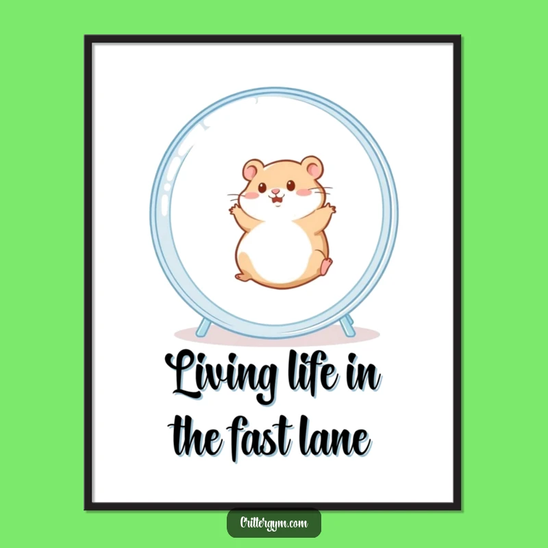 Free Printable Wall Art: Chubby Hamster Wheel Fun, Hilarious Downloadable Art for Room Decor