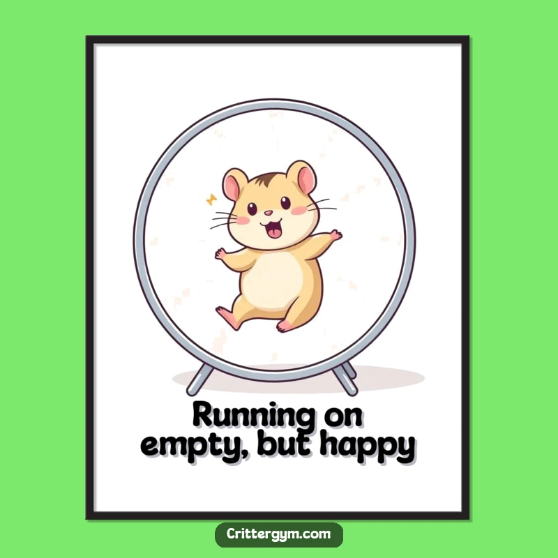 Free Printable Wall Art: Energetic Hamster Runner Downloadable Decor