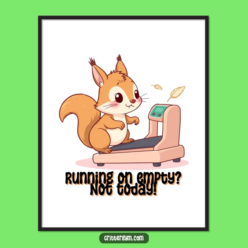 Free Printable Wall Art: Funny Squirrel Treadmill - Hilarious Downloadable Decor!