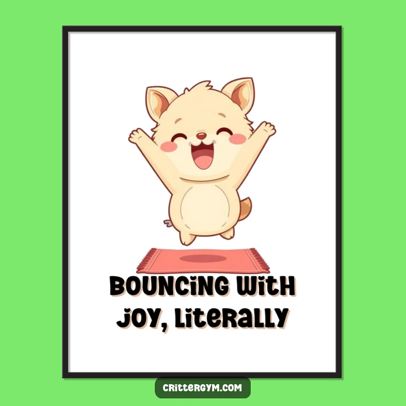 Funny Free Printable Wall Art: Fluffy Animal Yoga Bounce, Hilarious Decor Download