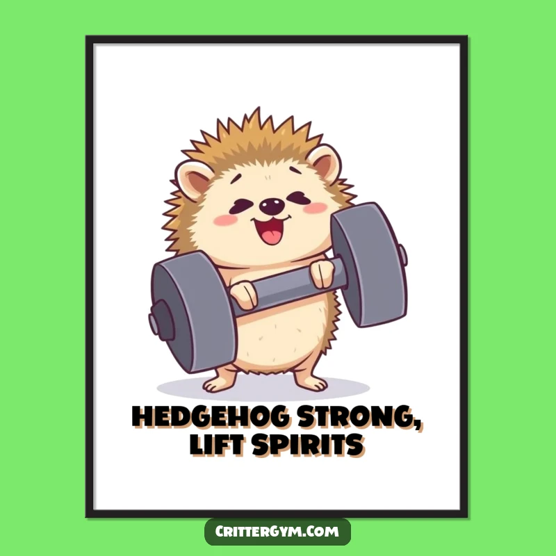 Funny Free Printable Wall Art: Hedgehog Gym Motivation Downloadable Art Gift