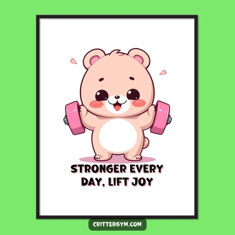 Free Printable Bear Wall Art: Funny Strongman Decor Downloadable Gift