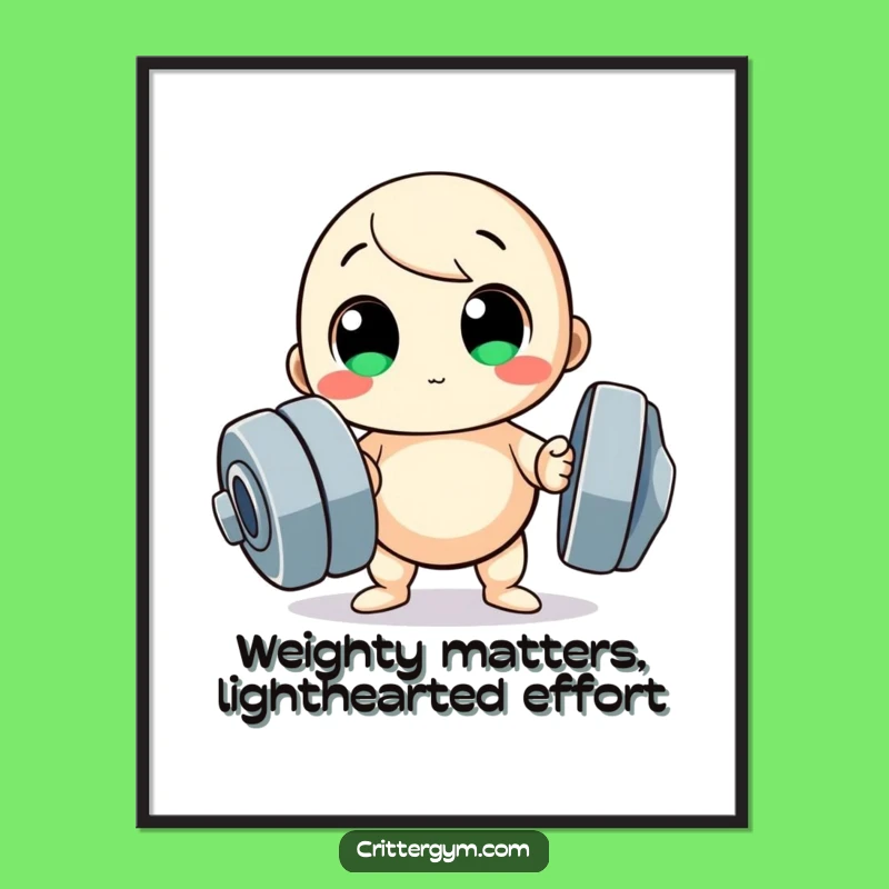 Free Printable Wall Art: Strongman Struggle! Humorous Character Art, Downloadable Decor!