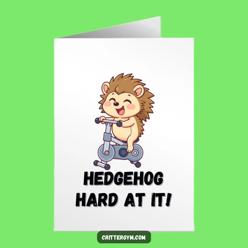 Free Printable Birthday Card: Funny Hedgehog Bike - Hilarious Downloadable Gift!