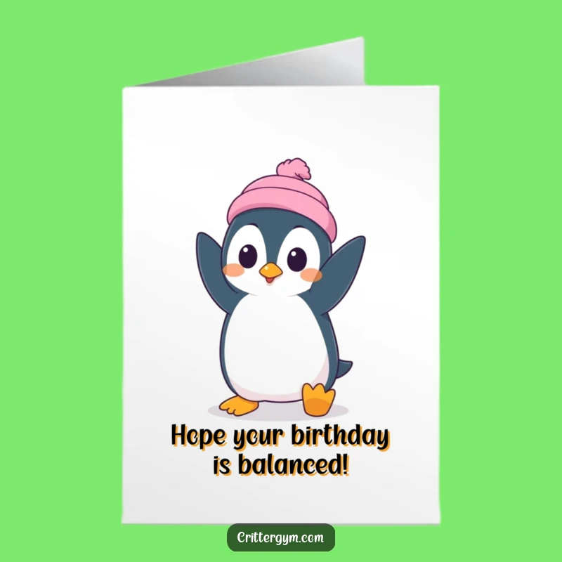 Free Printable Birthday: Penguin Handstand Card, Hilarious Downloadable Gift!
