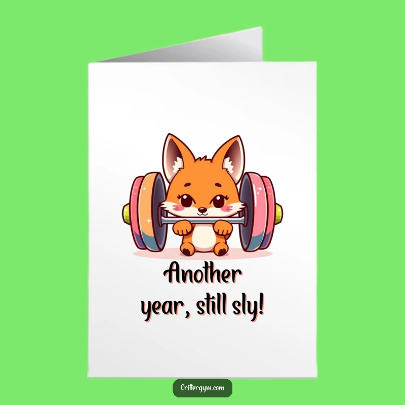 Free Printable Funny Fox Birthday Card: DIY Downloadable Strength and Humor