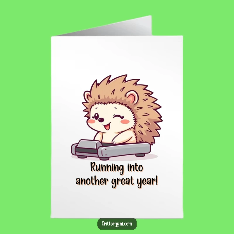 Free Printable Hedgehog Birthday Card: Funny Fitness Downloadable Gift!