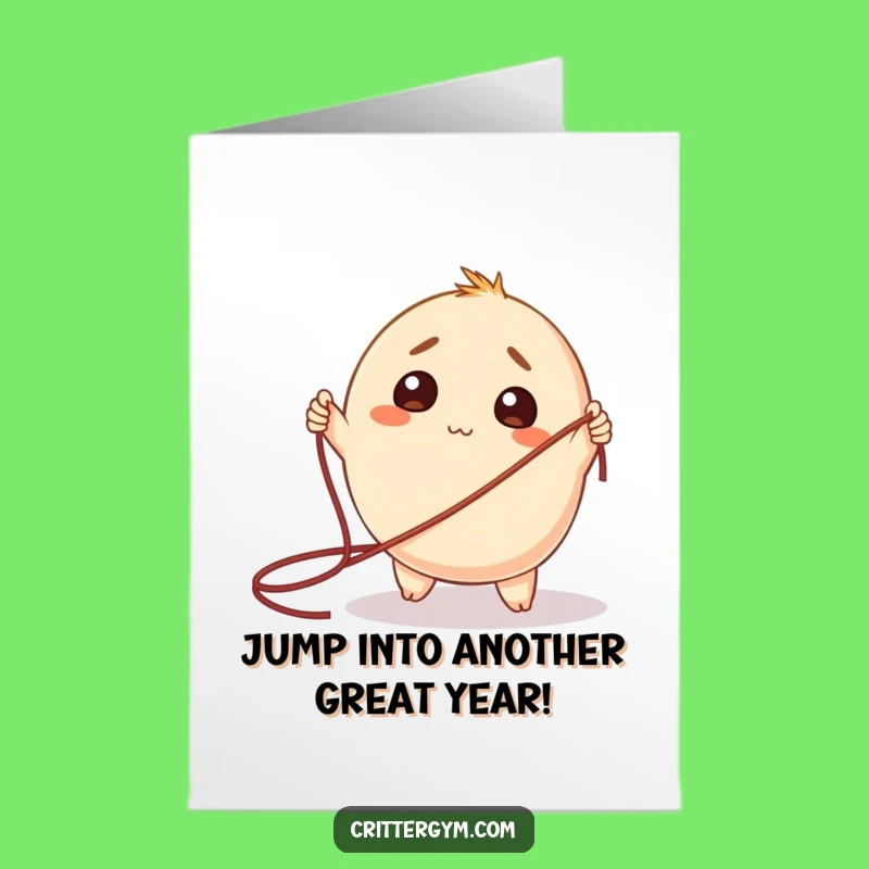 Funny Free Printable Birthday Card: Bewildered Jumper Fitness Fail Downloadable Gift