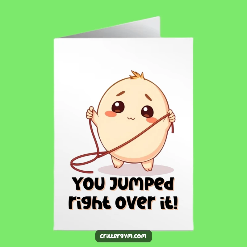 Free Printable Congrats Card: Bewildered Jumper Achievement Downloadable Gift