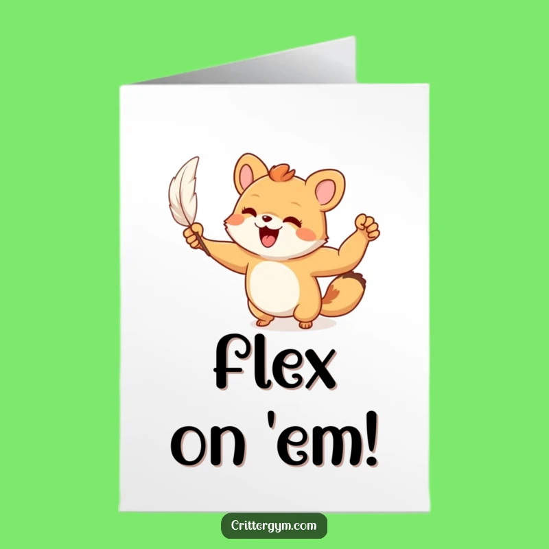 Free Printable Congrats Card: Tiny Muscle Triumph, Hilarious Achievement Greeting Download