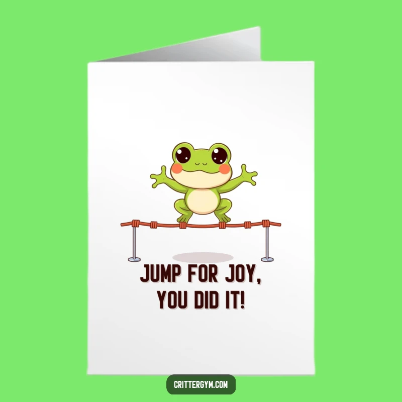 Free Printable Congrats Card: Frog's Big Leap, Best Downloadable Gift!