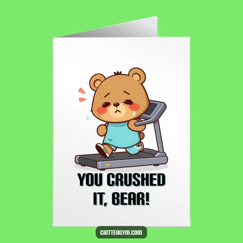 Free Printable Congrats Card: Bear Fitness, Funny Achievement Downloadable Gift
