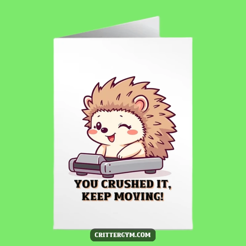 Free Printable Hedgehog Congrats Card: Funny Fitness Downloadable Gift!