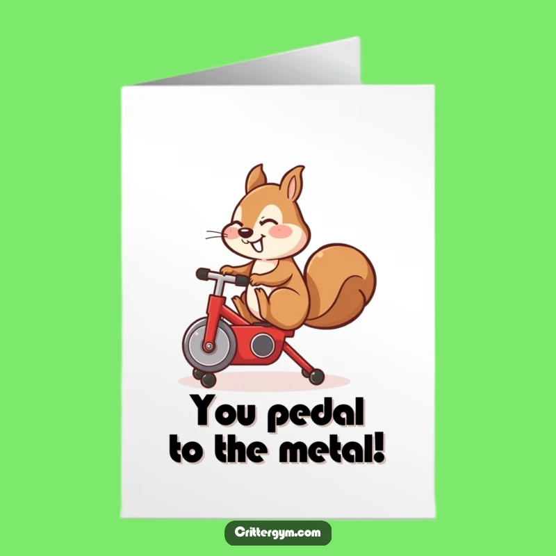 Free Printable Card: Congrats On Your Goals! Funny Squirrel Fitness Gift!