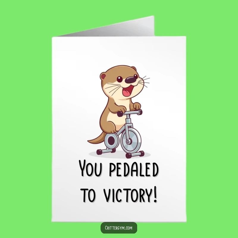 Otter Bike Congrats Card - Free Printable Celebrate with Cute Energy!